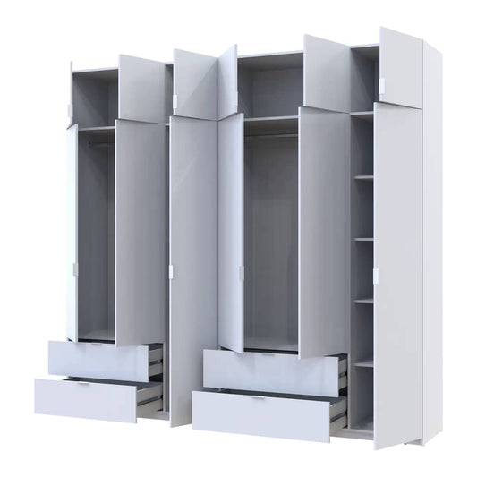 Шкаф для одежды Doros Лукас Белый 3+3 ДСП 255х50х240 DRS-011684 (42005110)