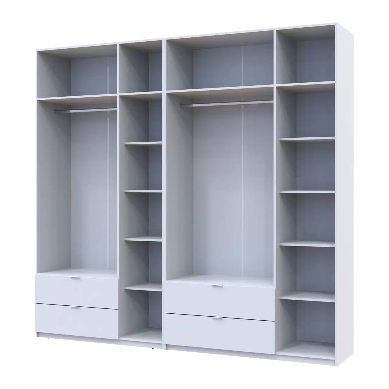 Шкаф для одежды Doros Лукас Белый 3+3 ДСП 255х50х240 DRS-011684 (42005110)