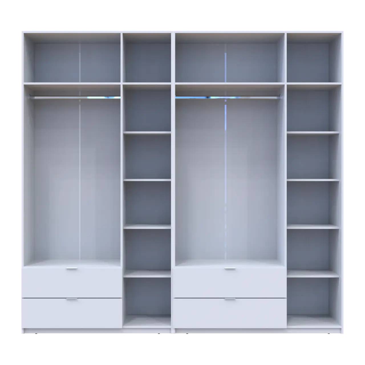 Шкаф для одежды Doros Лукас Белый 3+3 ДСП 255х50х240 DRS-011684 (42005110)