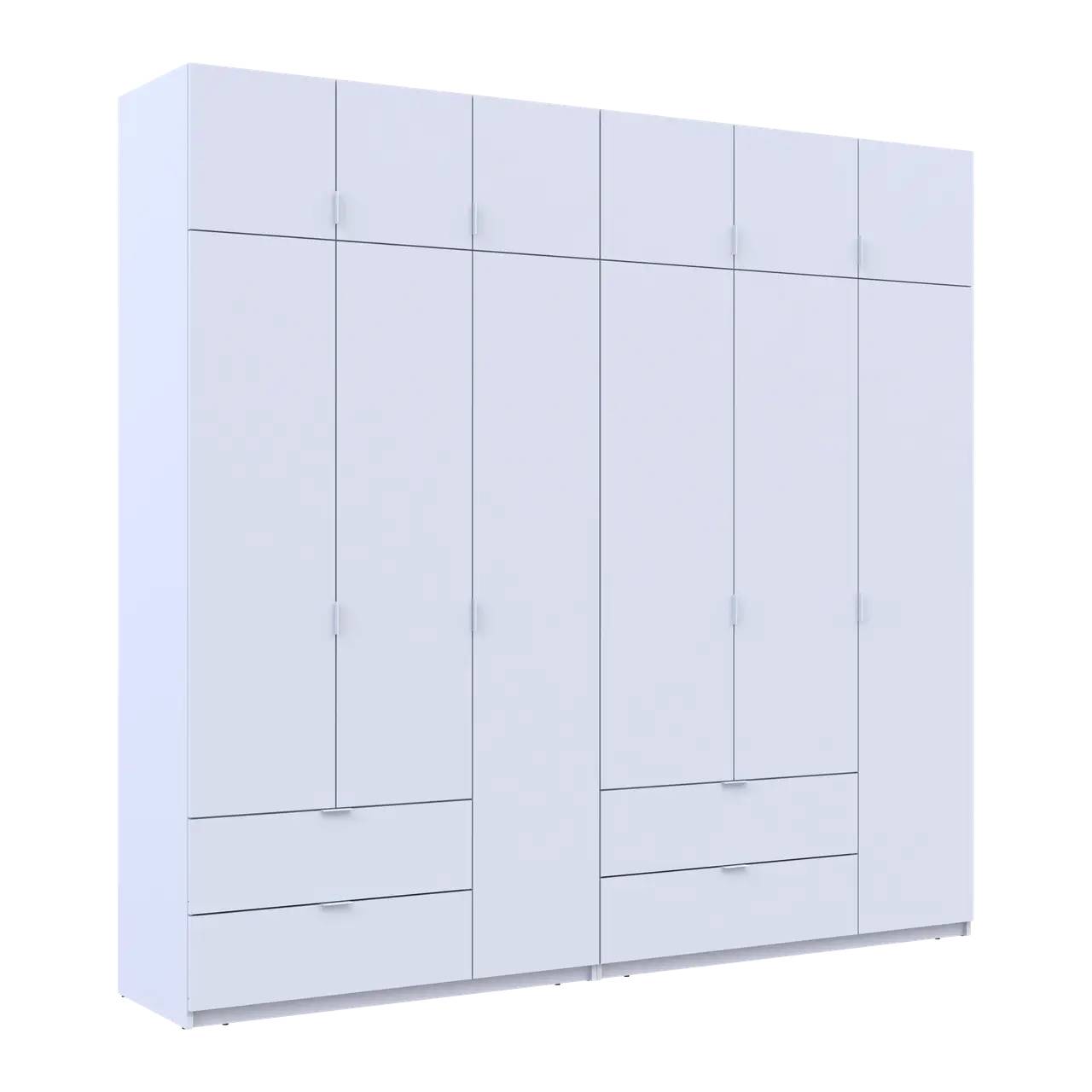 Шкаф для одежды Doros Лукас Белый 3+3 ДСП 255х50х240 DRS-011684 (42005110)