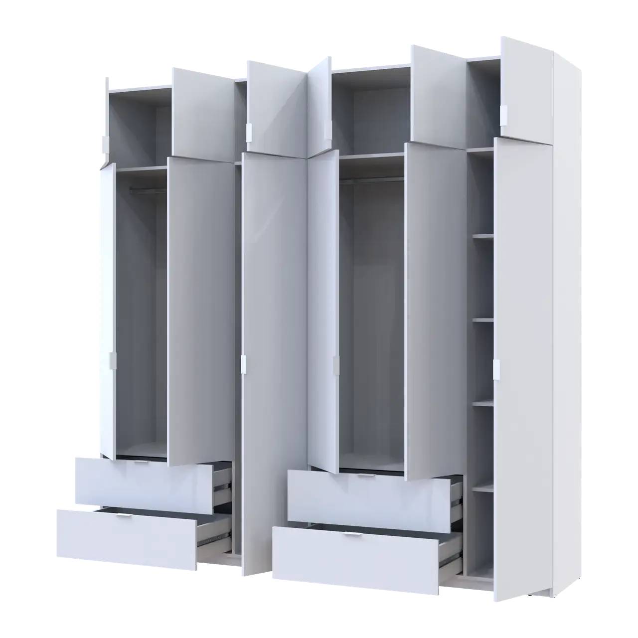 Шкаф для одежды Doros Лукас Белый 3+3 ДСП 240х50х240 DRS-011683 (42005106)