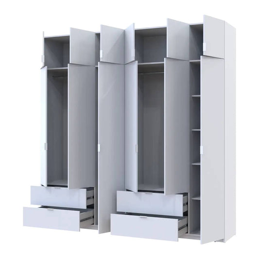 Шкаф для одежды Doros Лукас Белый 3+3 ДСП 240х50х240 DRS-011683 (42005106)