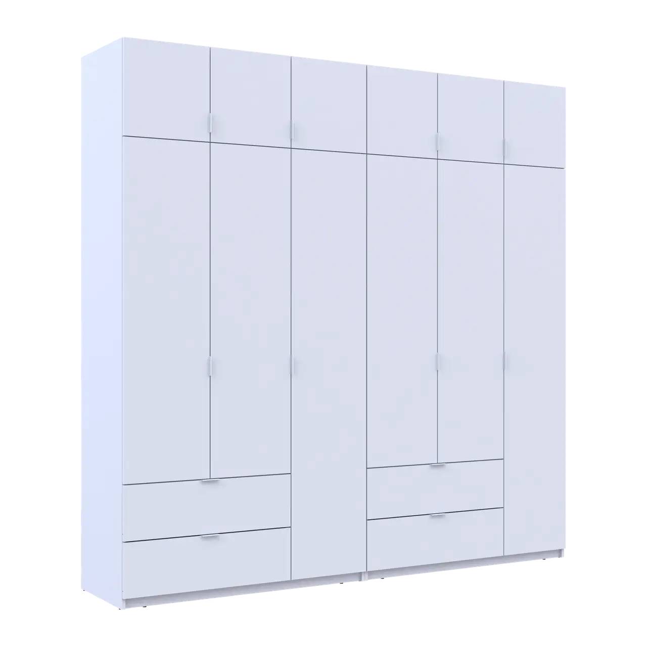 Шкаф для одежды Doros Лукас Белый 3+3 ДСП 240х50х240 DRS-011683 (42005106)