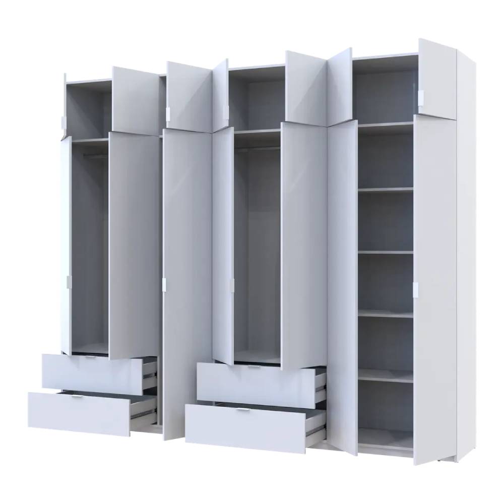 Шкаф для одежды Doros Лукас Белый 3+4 ДСП 280х50х240 DRS-011686 (42005118)