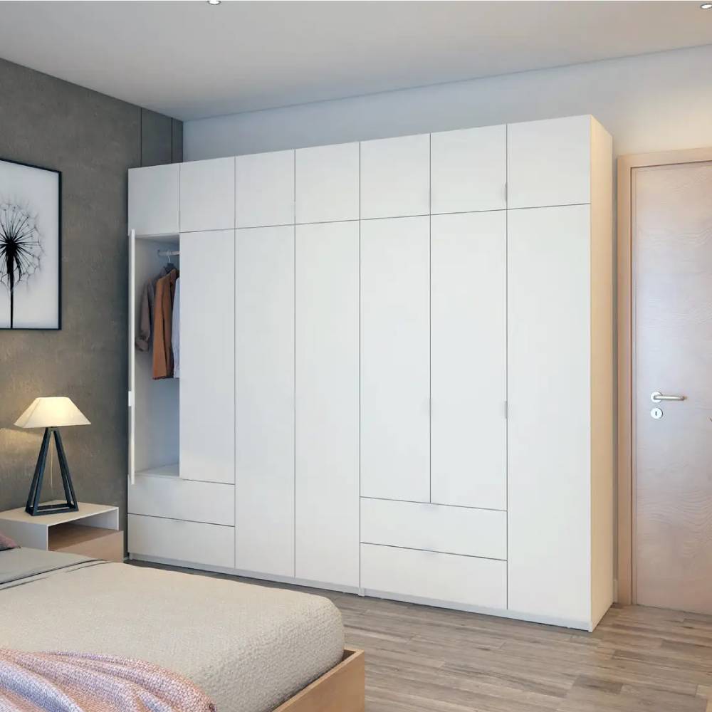 Шкаф для одежды Doros Лукас Белый 3+4 ДСП 280х50х240 DRS-011686 (42005118)