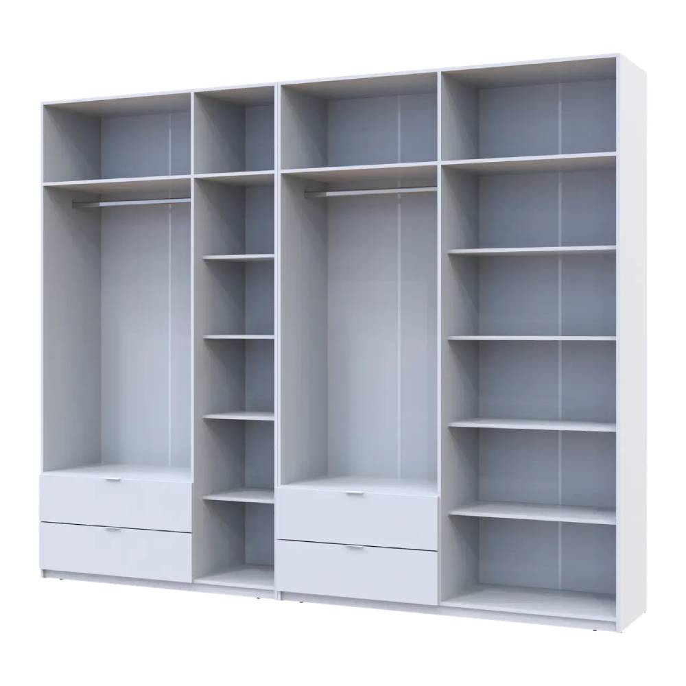 Шкаф для одежды Doros Лукас Белый 3+4 ДСП 295х50х240 DRS-011687 (42005122)