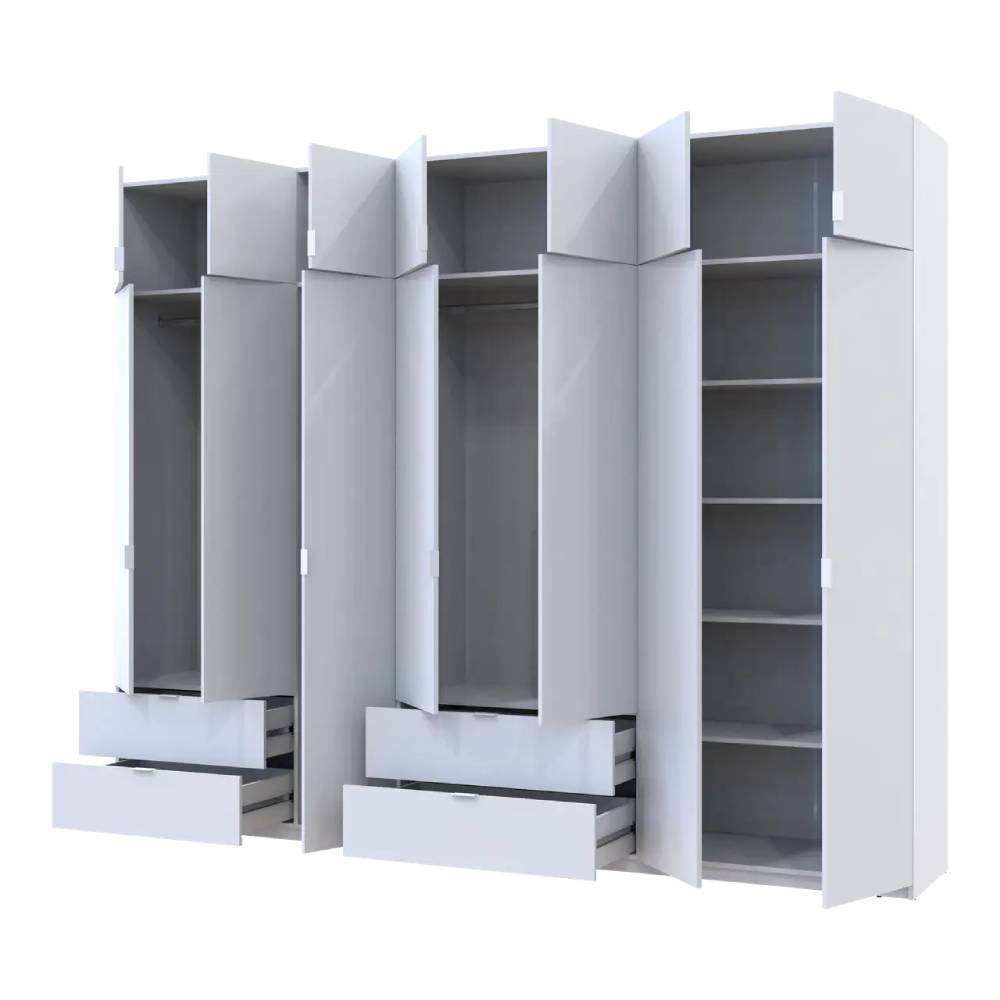 Шкаф для одежды Doros Лукас Белый 3+4 ДСП 300х50х240 DRS-011688 (42005130)