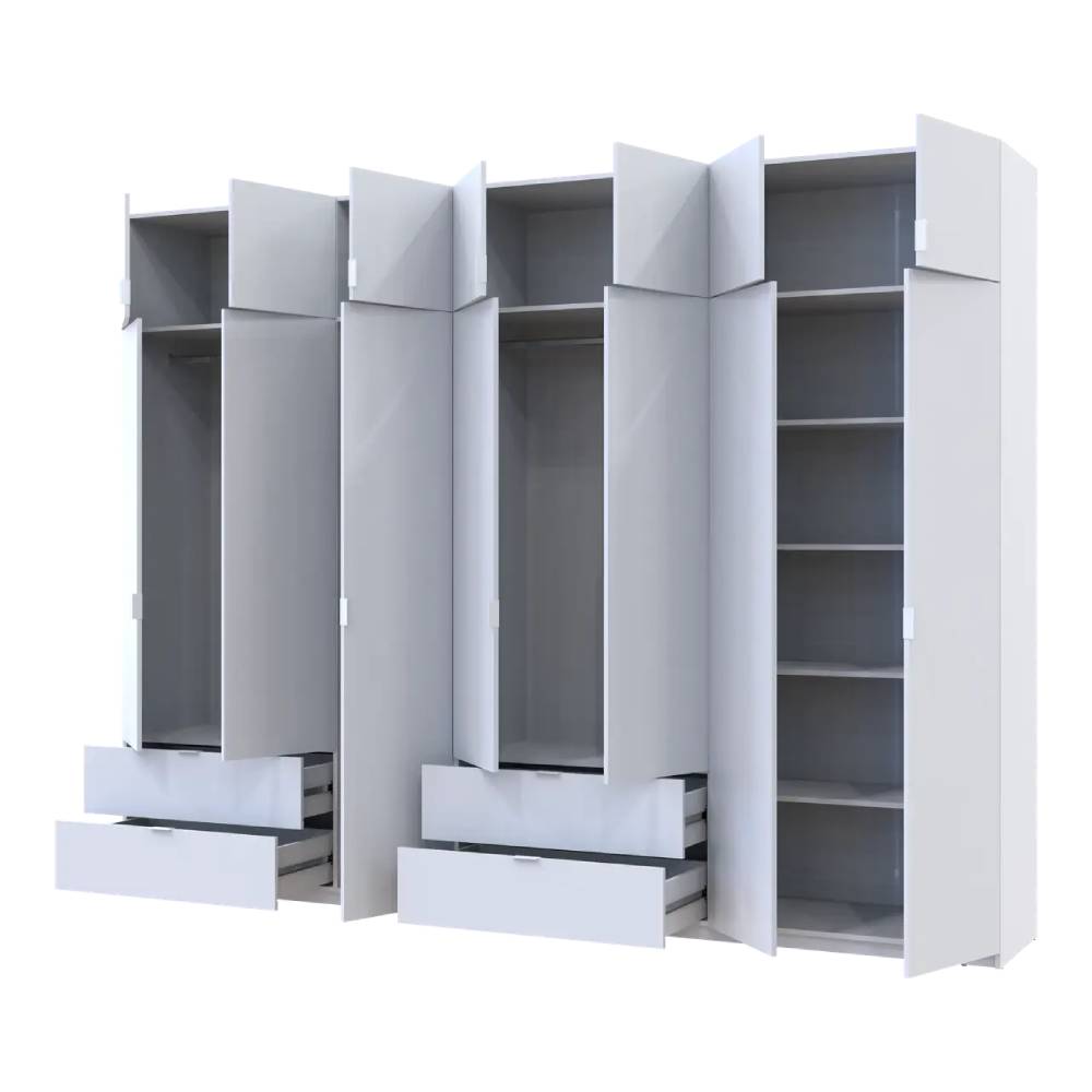 Шкаф для одежды Doros Лукас Белый 3+4 ДСП 315х50х240 DRS-011689 (42005134)