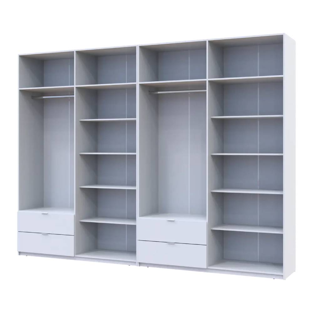 Шкаф для одежды Doros Лукас Белый 4+4 ДСП 320х50х240 DRS-011690 (42005126)