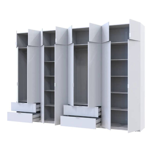 Шкаф для одежды Doros Лукас Белый 4+4 ДСП 340х50х240 DRS-011691 (42005138)