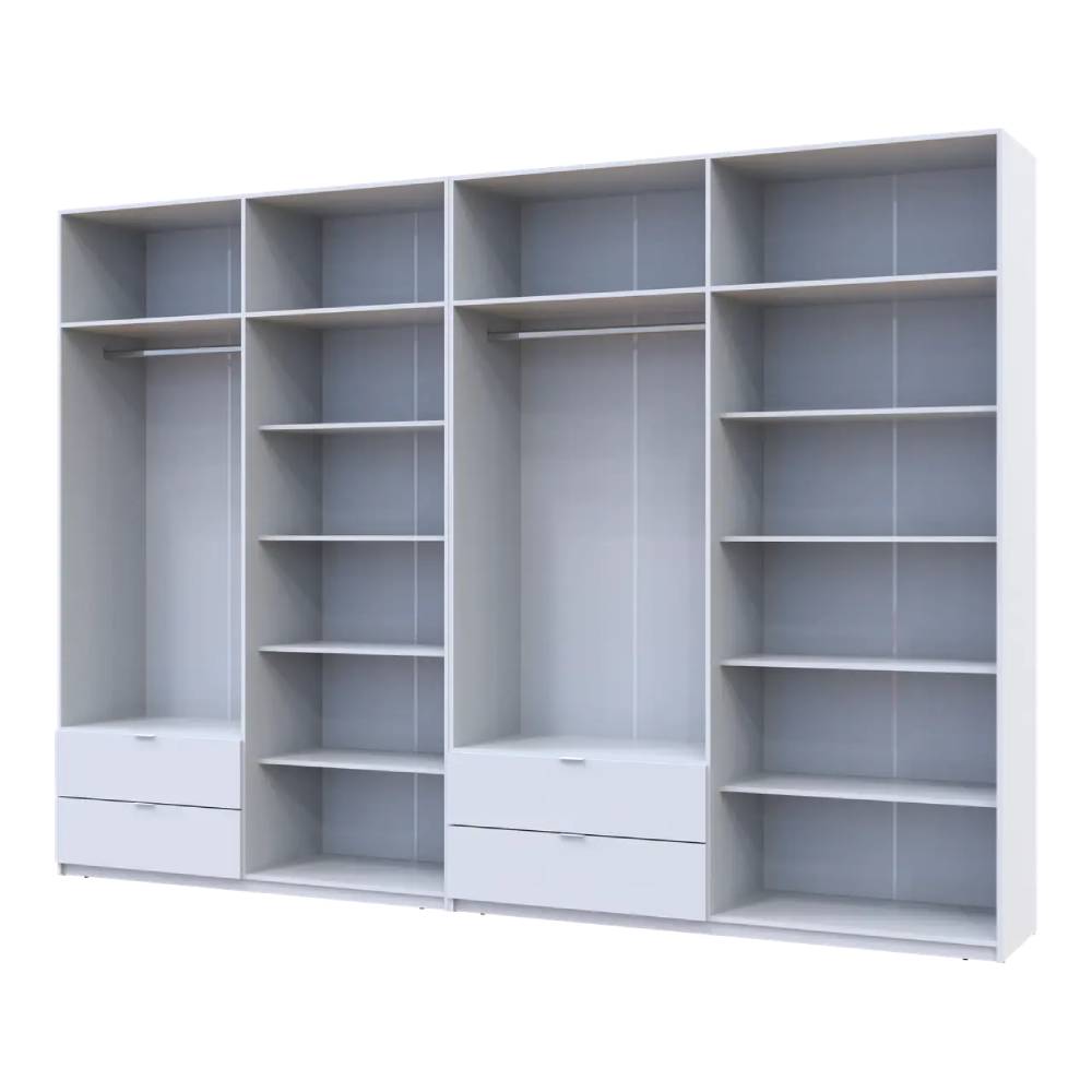 Шкаф для одежды Doros Лукас Белый 4+4 ДСП 340х50х240 DRS-011691 (42005138)