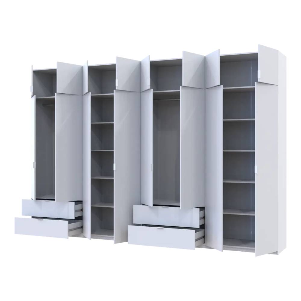 Шкаф для одежды Doros Лукас Белый 4+4 ДСП 360х50х240 DRS-011692 (42005142)