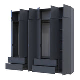 Шкаф для одежды Doros Лукас Графит 3+3 ДСП 255х50х240 DRS-011694 (42005113)