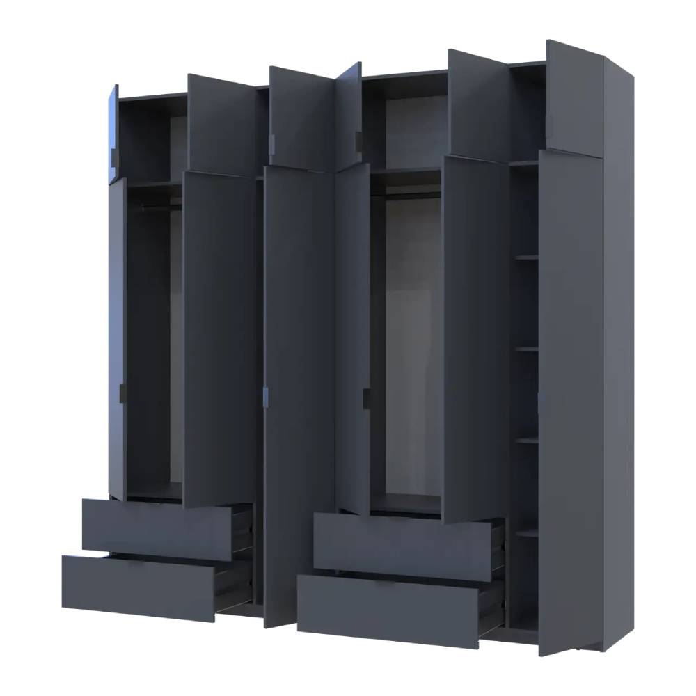 Шкаф для одежды Doros Лукас Графит 3+3 ДСП 240х50х240 DRS-011693 (42005109)