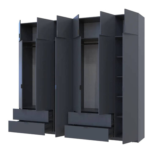 Шкаф для одежды Doros Лукас Графит 3+3 ДСП 270х50х240 DRS-011695 (42005117)