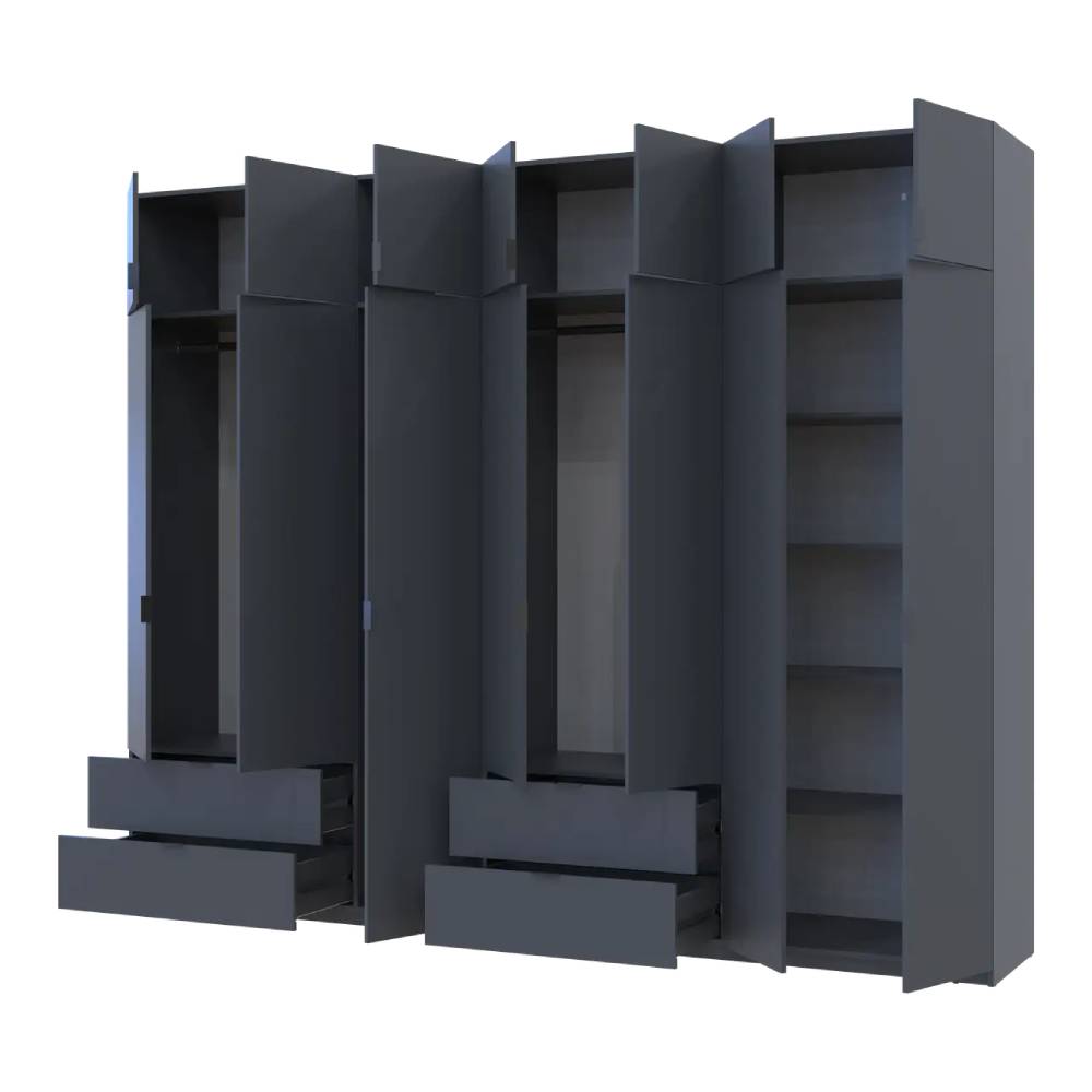 Шкаф для одежды Doros Лукас Графит 3+4 ДСП 295х50х240 DRS-011697 (42005125)