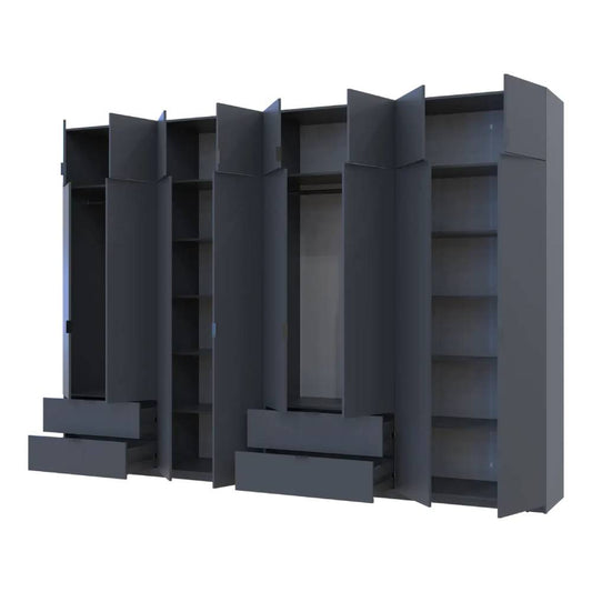 Шкаф для одежды Doros Лукас Графит 4+4 ДСП 340х50х240 DRS-011701 (42005141)