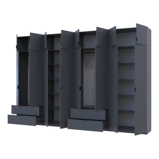 Шкаф для одежды Doros Лукас Графит 4+4 ДСП 360х50х240 DRS-011702 (42005145)