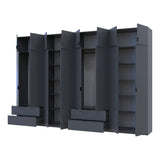 Шкаф для одежды Doros Лукас Графит 4+4 ДСП 360х50х240 DRS-011702 (42005145)