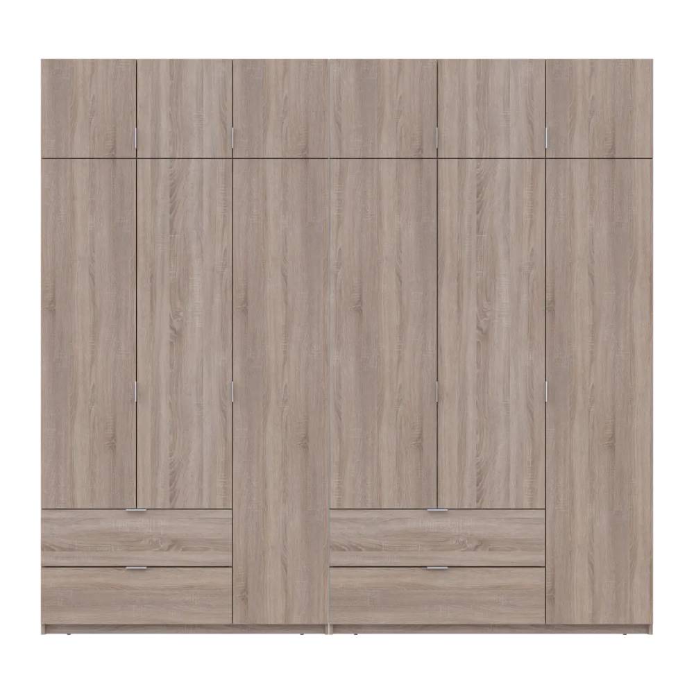 Шкаф для одежды Doros Лукас Дуб сонома 3+3 ДСП 255х50х240 DRS-011704 (42005111)