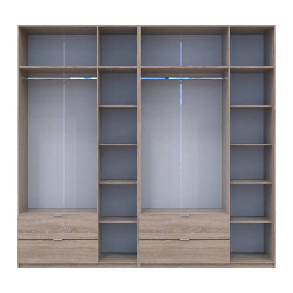 Шкаф для одежды Doros Лукас Дуб сонома 3+3 ДСП 255х50х240 DRS-011704 (42005111)