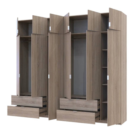 Шкаф для одежды Doros Лукас Дуб сонома 3+3 ДСП 270х50х240 DRS-011705 (42005115)