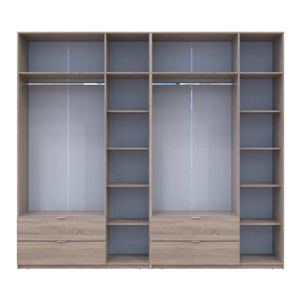 Шкаф для одежды Doros Лукас Дуб сонома 3+3 ДСП 270х50х240 DRS-011705 (42005115)