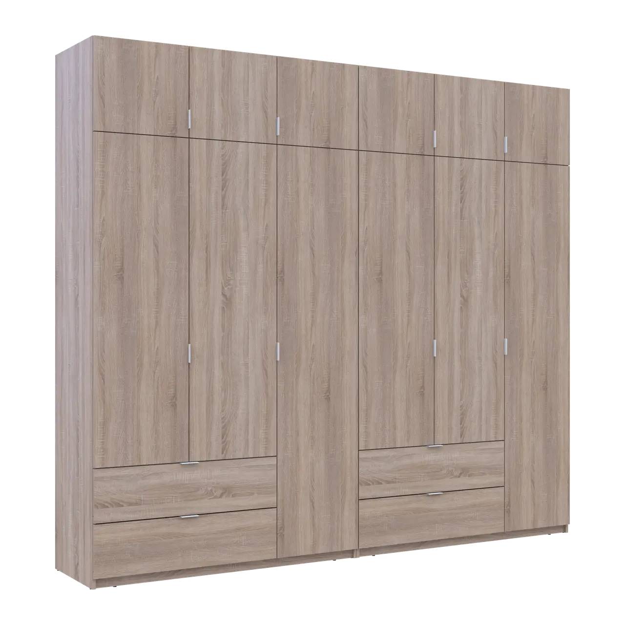 Шкаф для одежды Doros Лукас Дуб сонома 3+3 ДСП 270х50х240 DRS-011705 (42005115)