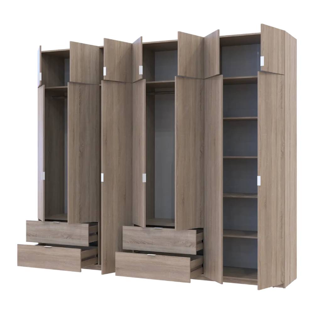 Шкаф для одежды Doros Лукас Дуб сонома 3+4 ДСП 280х50х240 DRS-011706 (42005119)