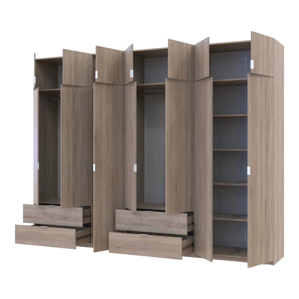 Шкаф для одежды Doros Лукас Дуб сонома 3+4 ДСП 315х50х240 DRS-011709 (42005135)