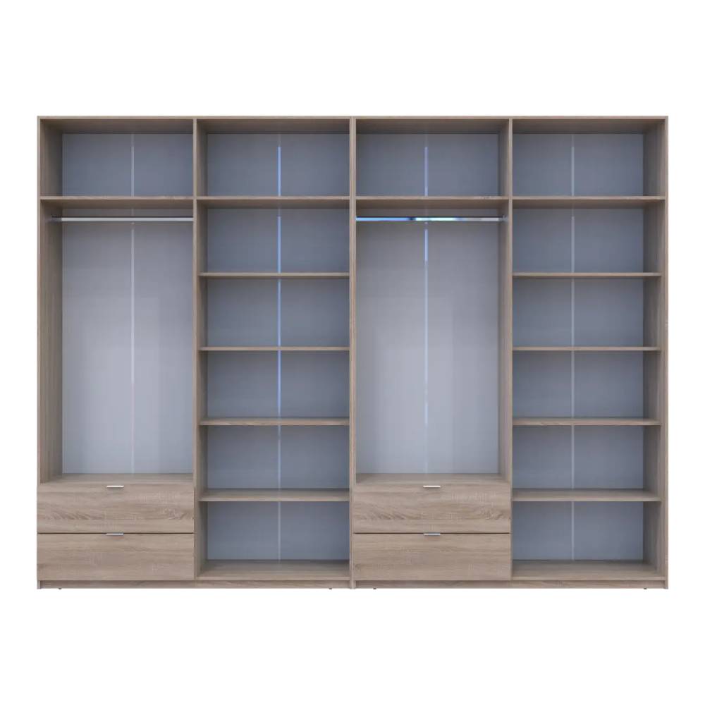 Шкаф для одежды Doros Лукас Дуб сонома 4+4 ДСП 320х50х240 DRS-011710 (42005127)