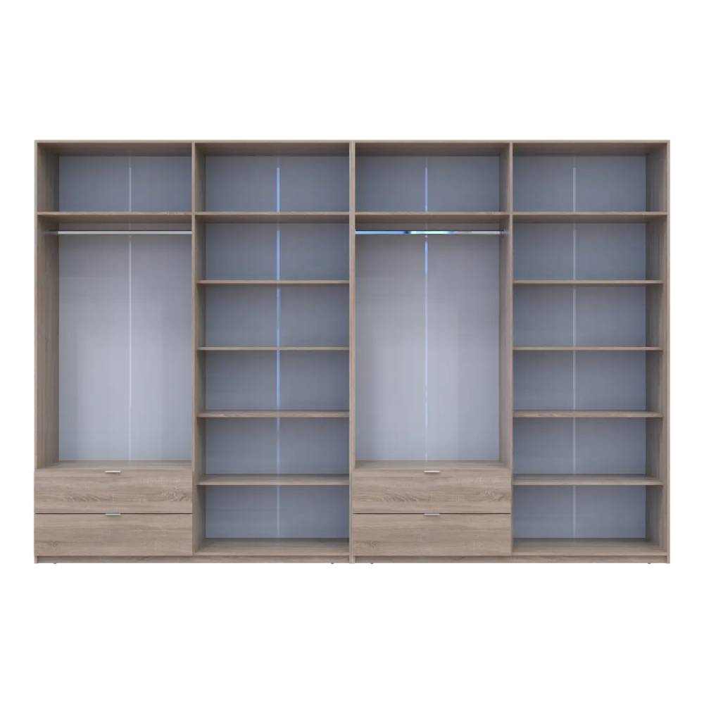 Шкаф для одежды Doros Лукас Дуб сонома 4+4 ДСП 360х50х240 DRS-011712 (42005143)