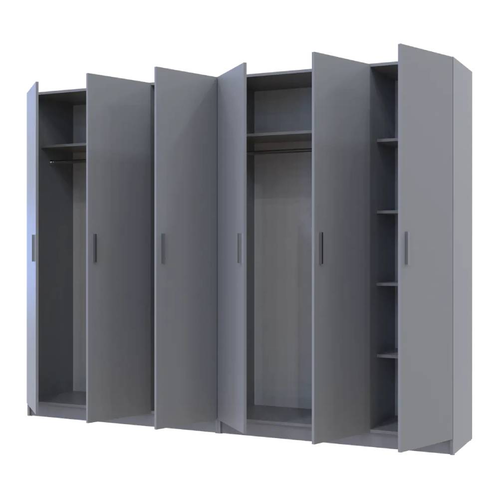 Шкаф для одежды Doros Промо Серый 3+3 ДСП 270х48х204 DRS-011629 (80737768)
