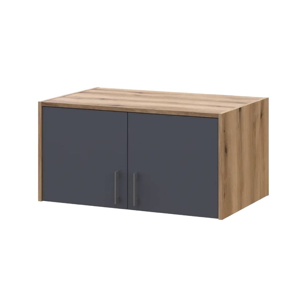 Шкаф для одежды Doros Ронди с антресолью и зеркалом Дуб Артизан/Графит 2ДСП 82х52х236 DRS-011675 (80737810)