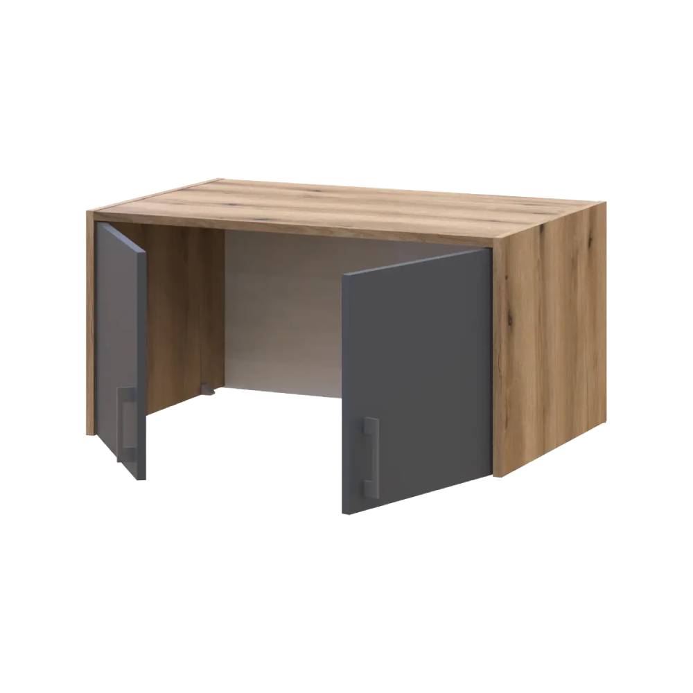 Шкаф для одежды Doros Ронди с антресолью и зеркалом Дуб Артизан/Графит 2ДСП 82х52х236 DRS-011675 (80737810)