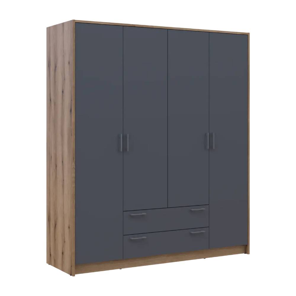 Шкаф для одежды Doros Ронди Дуб Артизан/Графит 4ДСП 160х52х195 DRS-011659 (80737824)