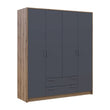 Шкаф для одежды Doros Ронди Дуб Артизан/Графит 4ДСП 160х52х195 DRS-011659 (80737824)