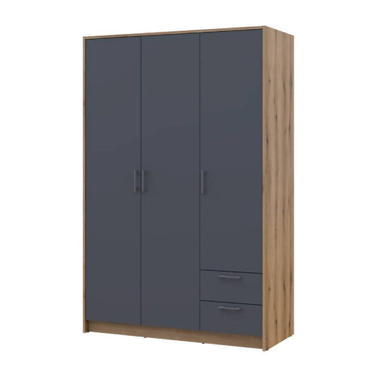 Шкаф для одежды Doros Ронди с антресолью Дуб Артизан/Графит 3ДСП 121х52х236 DRS-011664 (80737818)
