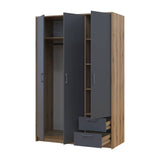 Шкаф для одежды Doros Ронди Дуб Артизан/Графит 3ДСП 121х52х195 DRS-011658 (80737814)