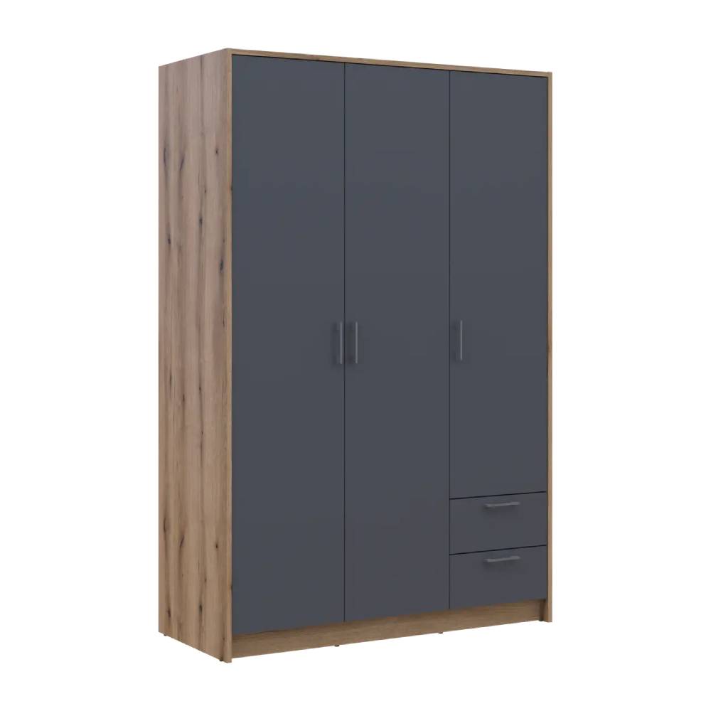 Шкаф для одежды Doros Ронди Дуб Артизан/Графит 3ДСП 121х52х195 DRS-011658 (80737814)