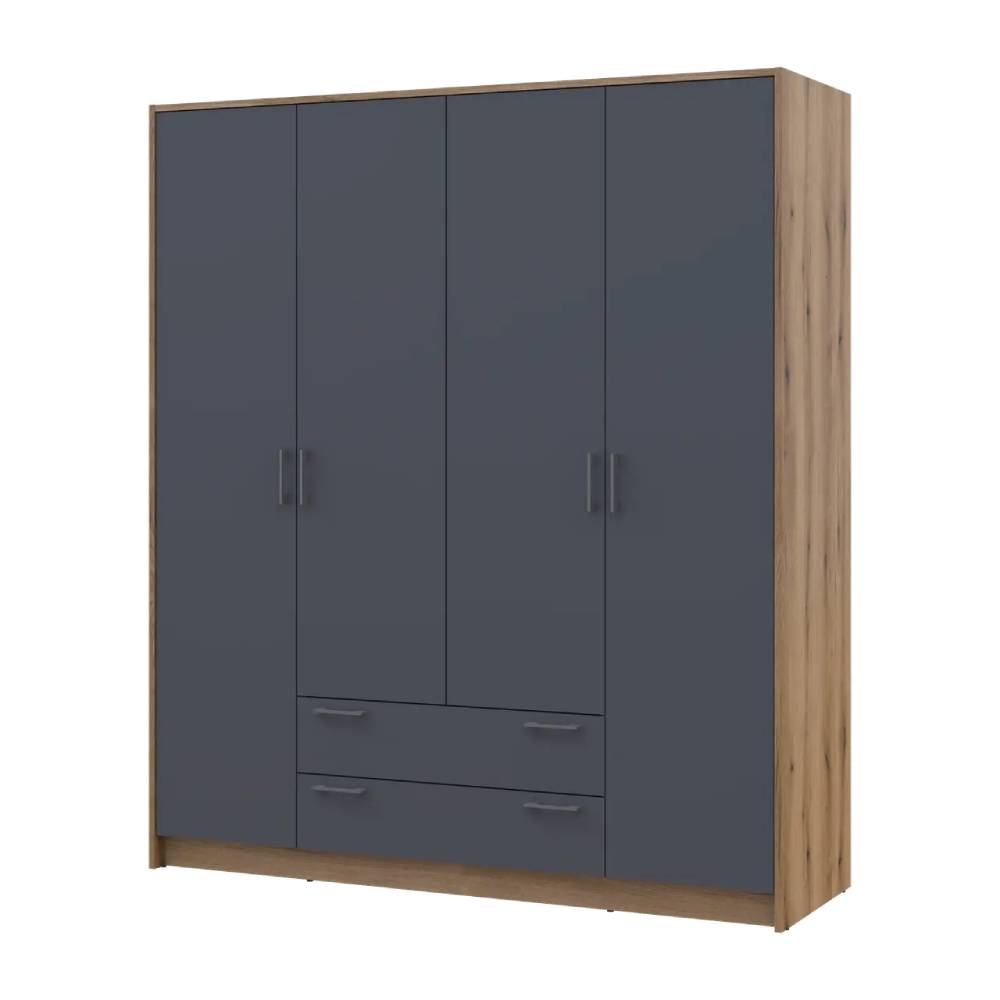 Шкаф для одежды Doros Ронди Дуб Артизан/Графит 4ДСП 160х52х195 DRS-011659 (80737824)