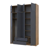 Шкаф для одежды Doros Ронди с антресолью Дуб Артизан/Графит 4ДСП 160х52х236 DRS-011665 (80737828)