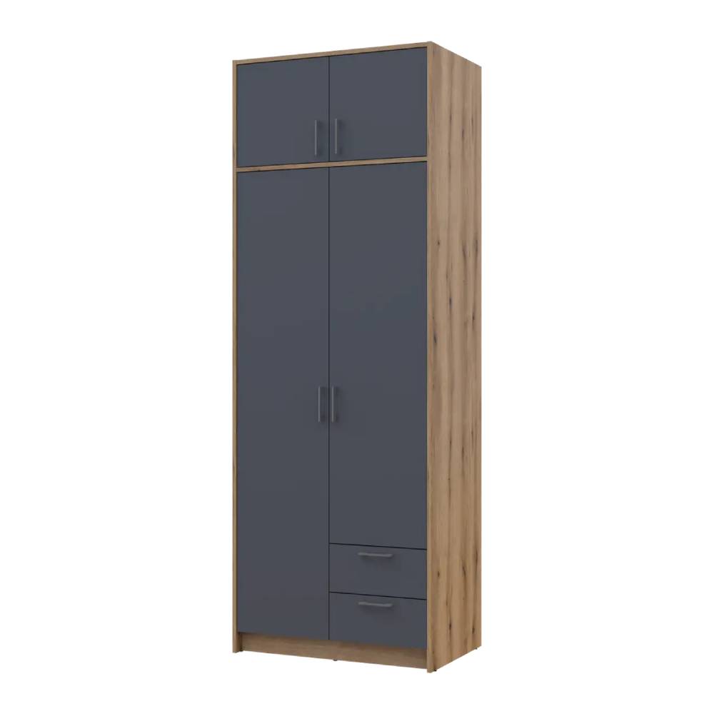 Шкаф для одежды Doros Ронди с антресолью Дуб Артизан/Графит 2ДСП 82х52х236 DRS-011663 (80737808)