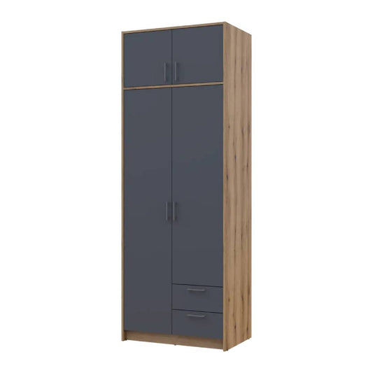 Шкаф для одежды Doros Ронди с антресолью Дуб Артизан/Графит 2ДСП 82х52х236 DRS-011663 (80737808)