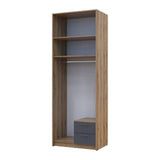 Шкаф для одежды Doros Ронди с антресолью и зеркалом Дуб Артизан/Графит 2ДСП 82х52х236 DRS-011675 (80737810)