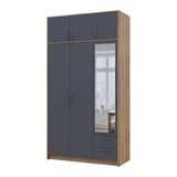 Шкаф для одежды Doros Ронди с антресолью и зеркалом Дуб Артизан/Графит 3ДСП 121х52х236 DRS-011676 (80737820)