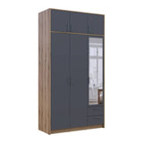 Шкаф для одежды Doros Ронди с антресолью и зеркалом Дуб Артизан/Графит 3ДСП 121х52х236 DRS-011676 (80737820)