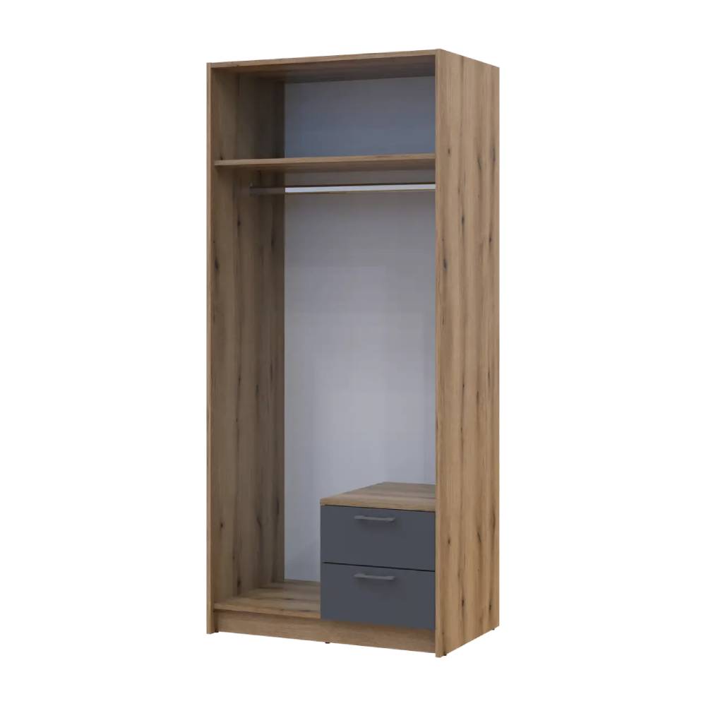 Шкаф для одежды Doros Ронди с зеркалом Дуб Артизан/Графит 2ДСП 82х52х195 DRS-011669 (80737806)