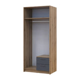 Шкаф для одежды Doros Ронди с зеркалом Дуб Артизан/Графит 2ДСП 82х52х195 DRS-011669 (80737806)