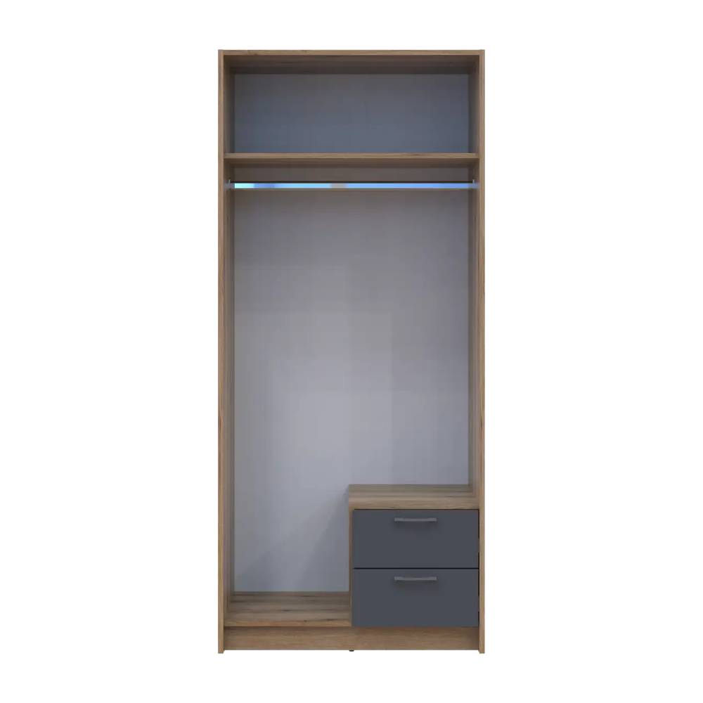 Шкаф для одежды Doros Ронди с зеркалом Дуб Артизан/Графит 2ДСП 82х52х195 DRS-011669 (80737806)